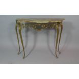 A Mid/Late 20th Century Brass Framed Console Table with Onyx Top, 92cm Wide