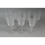 A Collection of Six Penrose Irish Crystal Glass Wines Together with One Other