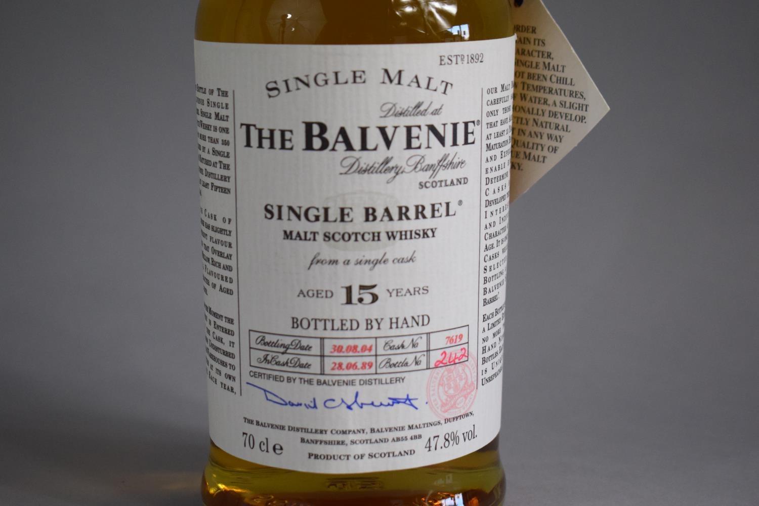 A Single Bottle of Malt Whisky - "The Balvenie" Aged 15 Years. Bottled by Hand 30.08.2004 (In Cask - Image 3 of 7