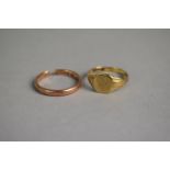 Two 9ct Gold Rings, One with Damage and the other Bent Out of Shape, 4.4gms Total