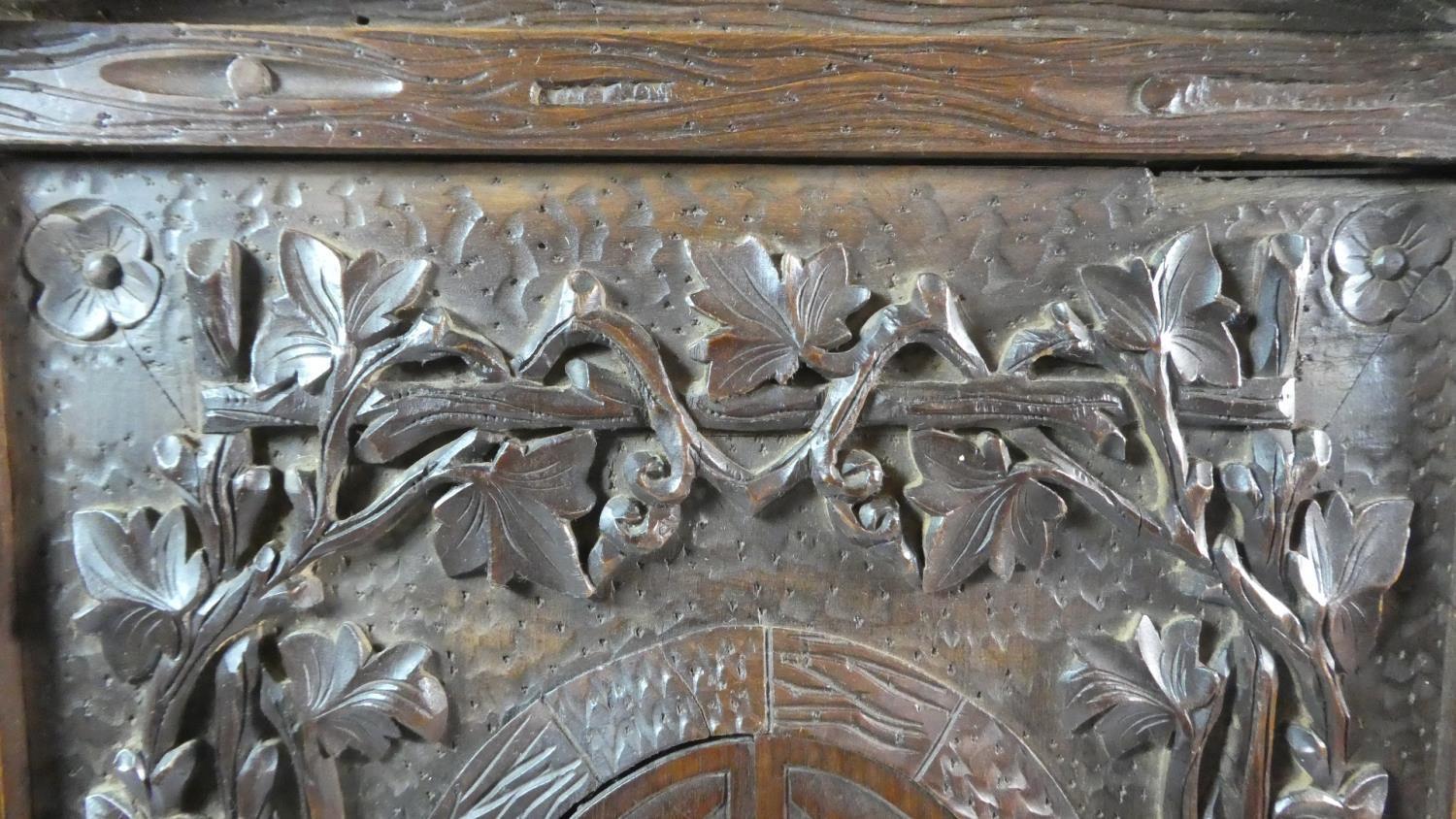 A 19th Century Black Forest Carved Linden Wood Table Cabinet. 40cm x 19cm x 59cm High - Image 2 of 6