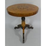 A Late 19th/Early 20th Century Italian Sorrento Ware Pedestal Table with a Parquetry Starburst