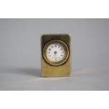 A Miniature Silver Travel Clock by Asprey with Key. London 1913