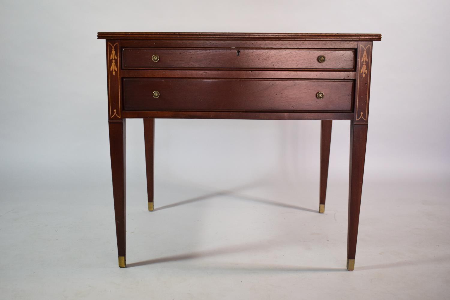 A Reproduction Display/ Bijouterie Table by Palmer Home Connection. Having Two Long Drawers, The Top