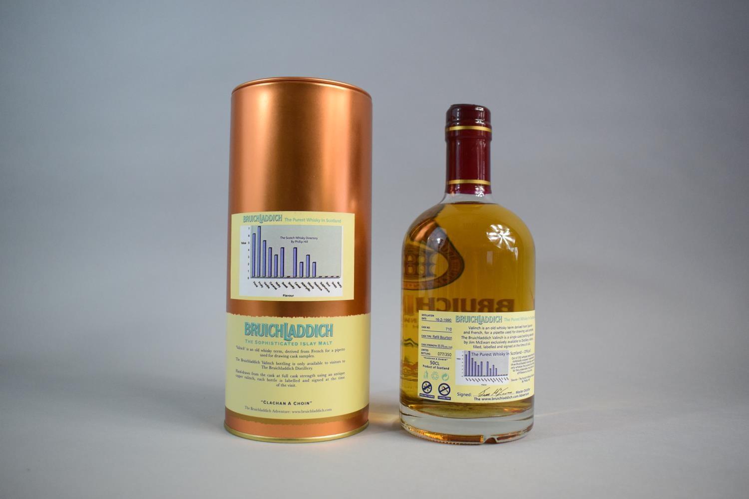 A Single Bottle of Malt Whisky - Bruichladdich Valinch 1990. Distilled 16.2.1990, Cask 710, - Image 2 of 3