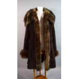 A Celtic Cross Sheepskin Fur Lined Coat, Size 12