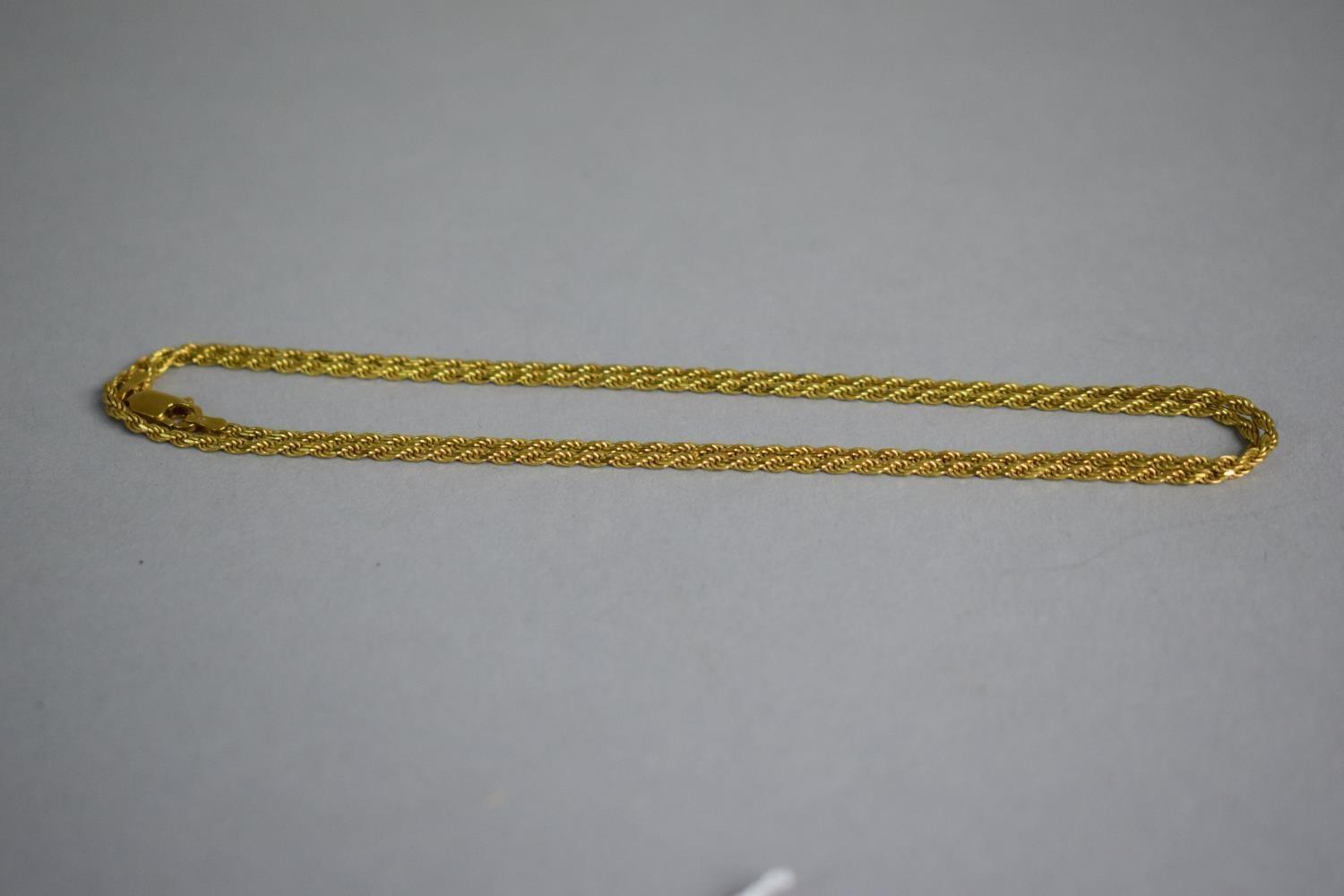 A 9ct Gold Rope Necklace Chain, 7.4gms