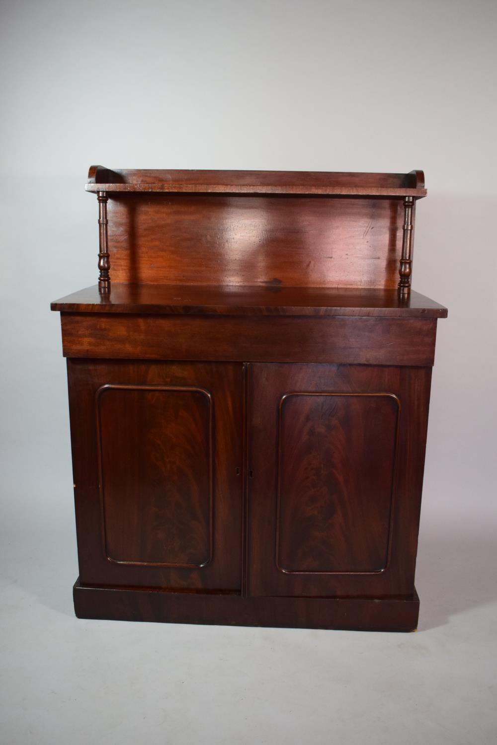 A Victorian Mahogany Buffet having Galleried Back with Turned Spindle Supports and Single Shelved - Image 3 of 3