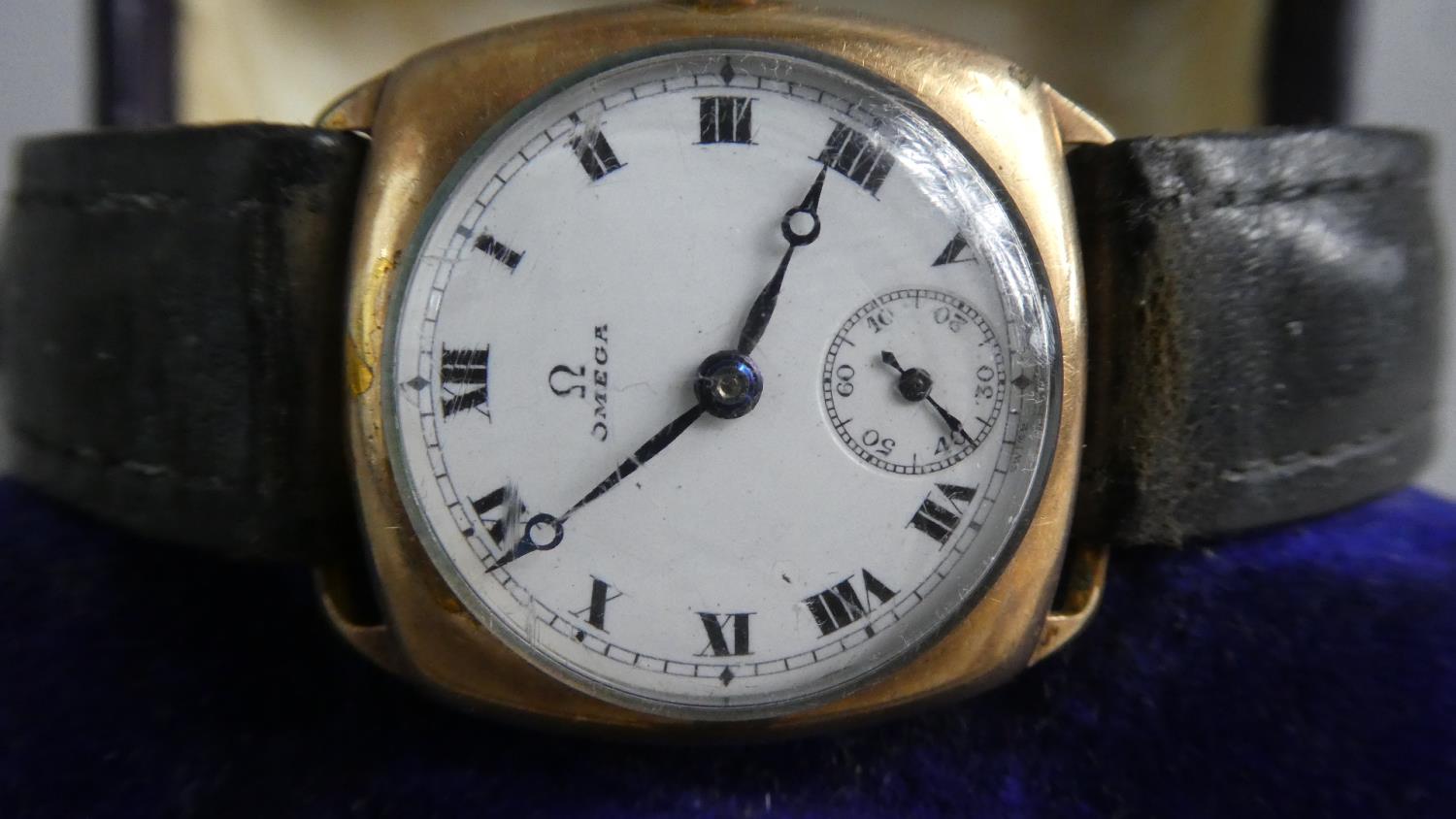 A Vintage Omega Gold Plated Wrist Watch, White Enamel Dial having Roman Numerals and a Subsidiary - Image 3 of 3