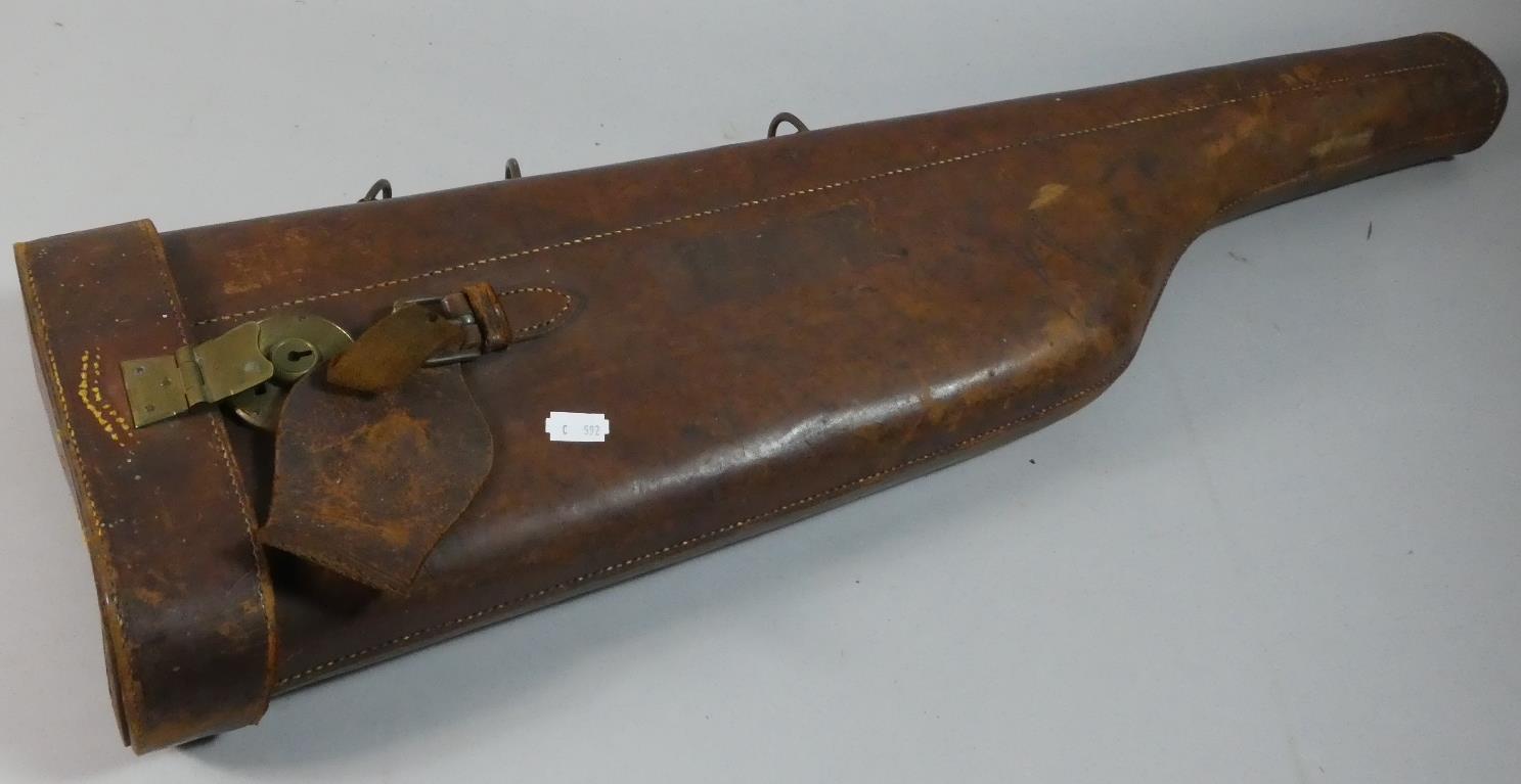 A Vintage Leg of Mutton Twelve Bore Shotgun Case, 80cm Long