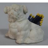 A Small Parian Ware Pug Spill Holder