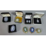 A Collection of Wedgwood Jasperware Brooches