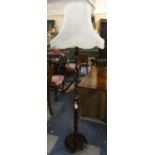 A Modern Barley Twist Mahogany Standard Lamp and Shade