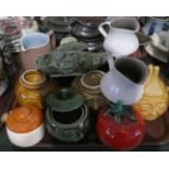 A Collection of Onion Pots, Beetroot Pots, Poole Pottery Jugs, Sylvac Cucumber Dish etc