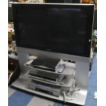 A Panasonic Flat Screen 42" TV, Complete with Stand, Sky Plus Box, DVD and VHS Players etc