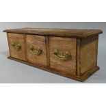 An Oriental Carved Wooden Three Drawer Spice Cabinet, 38cm Wide