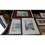 Three Framed Watercolours, Rural Scenes