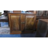 An Edwardian Mahogany Shelved Cabinet with Panelled Doors, 106cm Wide