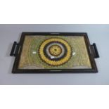 A Rectangular Two Handled Butterfly Wing Tray, Probably Brazilian, 54cm x 34cm