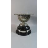 A Silver Plated Rose Bowl Trophy on Ebonised Circular Base, The Robinson Bowl C.1955, 19.5cm