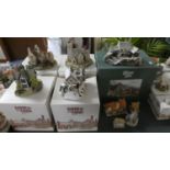 A Collection of Five Large Boxed Lilliput Lane Cottage Ornaments Together with Four Unboxed