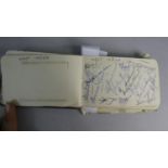 A Vintage Schoolboys Autograph Album to Include Various Cricketers to Include Alec Bedser, England