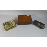 An Edwardian Oak Box and Two Vintage Tins