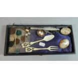 A Small Collection of Curios to Include Coins, Cameos, Brooches, Costume Jewellery etc