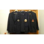 Three Gents Blazers with Military Breast Pocket Badges