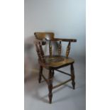 A Late 19th Century Child's Captain Style Commode Chair