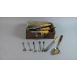 A Box of Vintage Cutlery, Souvenir Spoons etc