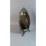 An Edwardian Oval Silver Plate Framed Easel Back Mirror, 47cm High