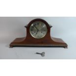 An Edwardian Mahogany Napoleon Hat Mantle Clock, Movement Working Intermittently. 53cm Wide