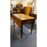 A Late 19th Century Drop Leaf Pembroke Table with Two Drawers, 92cm Long