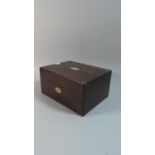 A Late 19th Century Rosewood Ladies Work Box with Inner Removable Tray, 25cm Wide