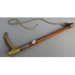 A Brigg Bone Handled Hunting Crop, the Silver Mount Inscribed C Hicks, 49cm Long