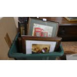 A Box Containing Eight Various Pictures and Prints