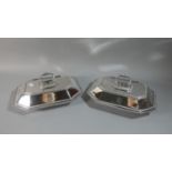 A Pair of Silver Plated Entree Dishes, Each 28cm wide