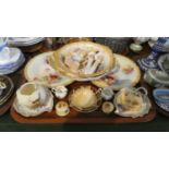 A Tray of Decorative Ceramics to Include Royal China Works Worcester, Royal Worcester Blush Ivory,