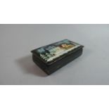 A Lacquered Russian Snuff Box Decorated with Palace Scene in Winter, 8cm Wide