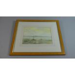 A Framed Donald Blades Watercolour, Moorings-Heswall Beach, 26cm Wide
