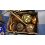 A Box of Various Copper and Brasswares