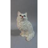A Beswick Persian Cat, Seated Looking Up, Model No. 1867 White Gloss