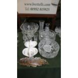 A Collection of Various Cut and Moulded Glassware to Include Bowls, Vases etc Together with Two
