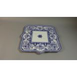 A Minton Blue and White Aesthetic Movement Tray, 40cm Square