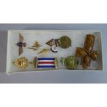 A Collection of Enamelled Badges, Crucifix Etc