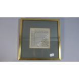 A Framed 18th Century Shropshire Distance Map, 10.5cm Square