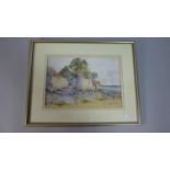 A Framed Water Colour Depicting Coastal Cottage and Garden Signed Gray