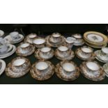 A Collection of Edwardian Crown China Teawares to Include Eleven Trios, Two Cake Plates, Sugar and