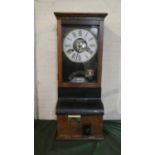 An Edwardian Oak Cased Blick Time Recording Clock, 88cm High